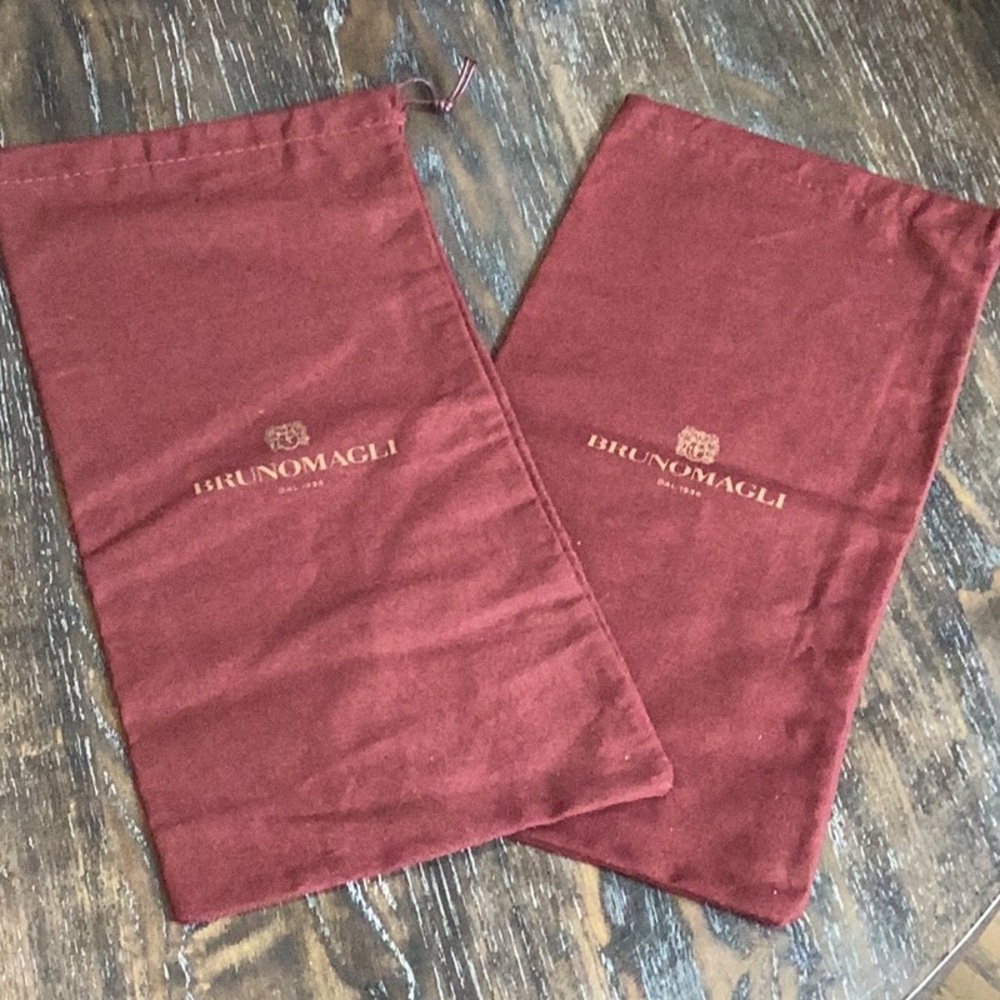 Brunomagli shoe dust bags set of two drawstring closure pre loved condition